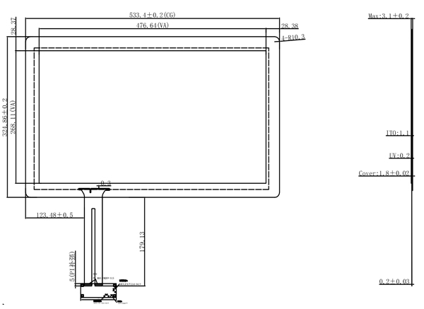 LCD Module 6H Surface Hardness LCD Touch Panel With Capacitive Touch Sensor