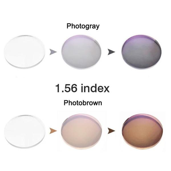 Prescription  Photochromic Lenses Round Top AR Coating 1.56 Index