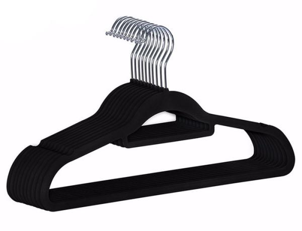 17.52 Ultra Slim Grey Kids Flocked Hanger Hooks Space Saving