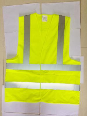 Veste de sécurité en polyester de type velcro 60g-120g Veste de protection verte