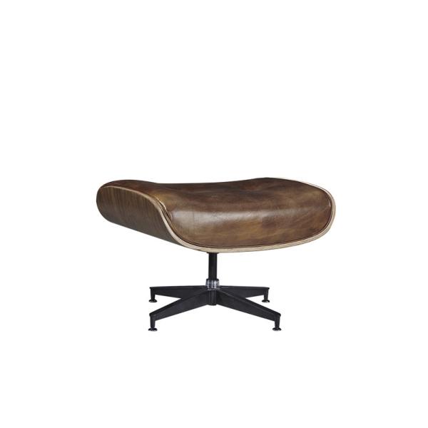 Industrial Retro Vintage Leather Eams Leisure Swiviel Chair With Footstool