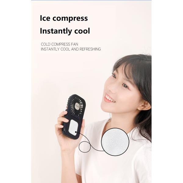 3.7V Cold Compress Handheld Folding Fan Portable Table Mini Fan for Neck Cooling Gift