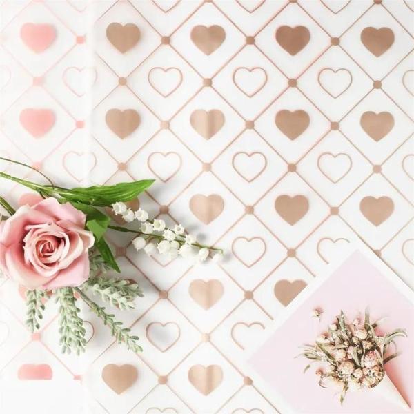 Foggy OPP Love Pattern PE Waterproof Flower Packaging Paper Gravure Printing