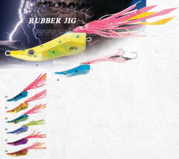 New design best sale 60g~400g rubber jig bait fishing lure JWRBJG04