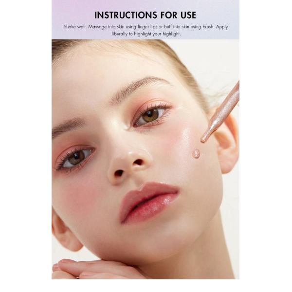 Gold Vegan Glitter Makeup Highlighter Liquid 15ml Long Lasting Multipurpose