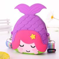 Mermaid Kids Crossbody Sac Sac à monnaie Sac à épaule en silicone Sac à main avec large ceinture réglable Sac de maquillage Big Pop Sac