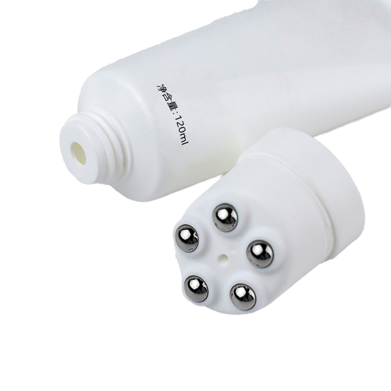 D40 50MM Shampoo Body Scrub Plastic Pre Roll on Deodorant Packaging Tube Screw Top Metal Ball