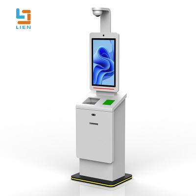 Hotel Self Service Kiosk With CCTV Camera Room Card Recycler ADA Passport Scanner
