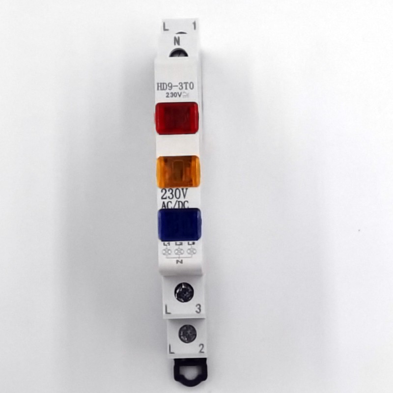 HD9-1T 230V AC/DC LED 9mm Signal Indicator Light Red/Yellow/Green/Blue/Multicolor Power Outage Warning Durable Plastic Metal CE