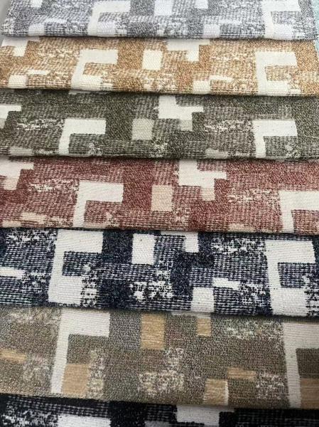 Waterproof Jacquard Curtain Fabric 500gsm For Hotel Bedrooms