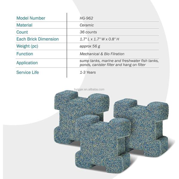Механические био отсчеты кирпича 36 куба средств массовой информации фильтра керамические для танка рифа