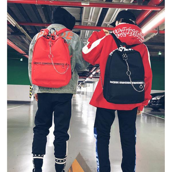 Factory wholesale fashion personality new backpack canvas stitching street trend solid color large capacity bag