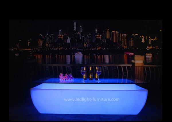 Mobília iluminada elegante da barra da tabela de cocktail do diodo emissor de luz do material plástico