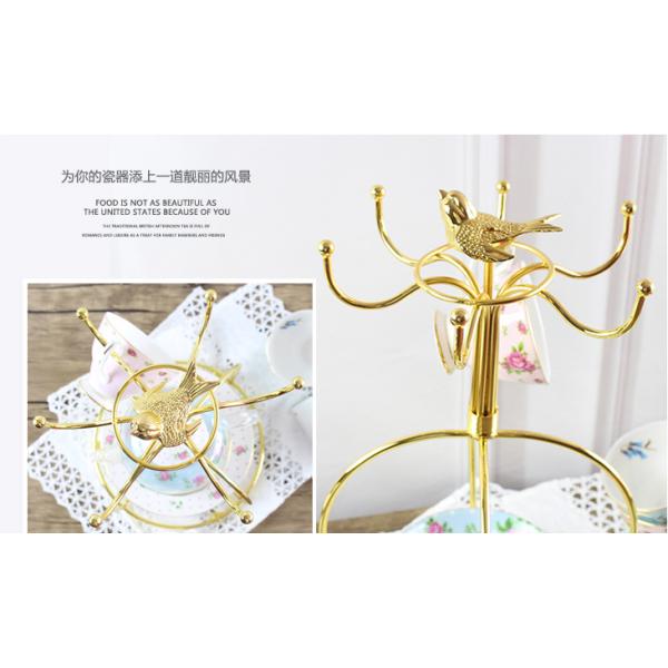 Handmade Iron Six Hooks Coffee Mug Stand Holder