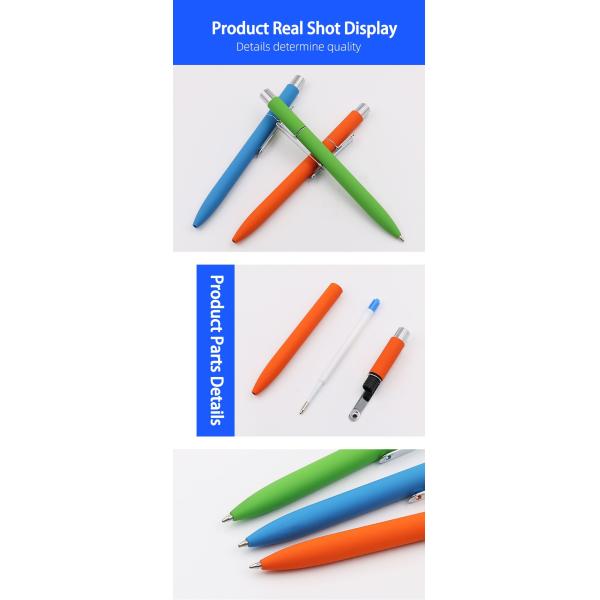 stylo à bille en caoutchouc doux en aluminium coloré stylos à billes commerciaux stylos à billes rétractibles avec logo personnalisé