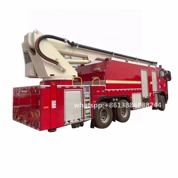 Sinotruk  Howo Red Fire Rescue Vehicle With Lift Jet Function, High Altitude Fire Extinguishing Truck   Fire Engine