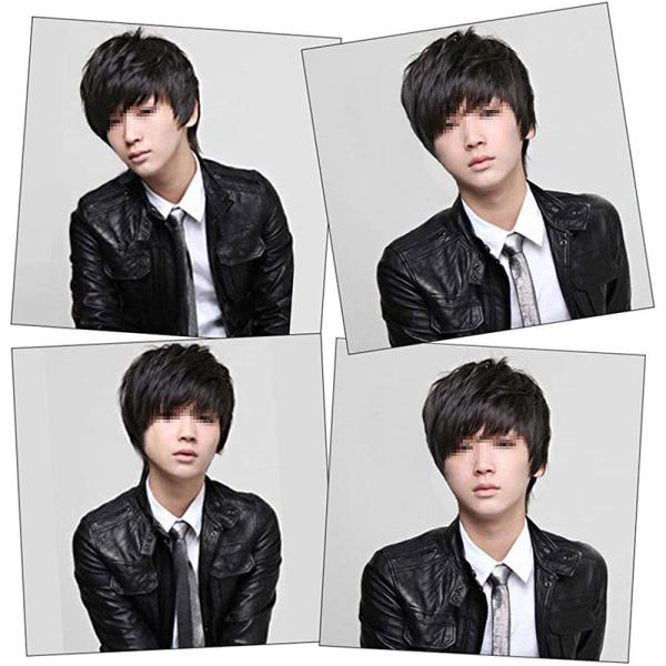 Soft and Shiny Brazilian Hair Short Cut Full Head Male Black Wigs with Natural Scalp