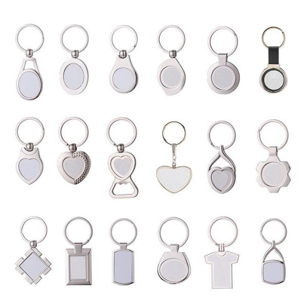 Cadeau promotionnel de publicité Cadeau de clés en alliage de sublimation métallique Blanc Llaveros Personnalisés Cadeau de clés Logo Chaîne de clés métallique personnalisée