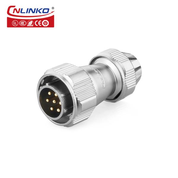 CNLINKO Metal Aviation Plug M20 Male Female Bayonet Type Socket 7 Pin 500V 10A Waterproof Plug and Socket Cable Connector