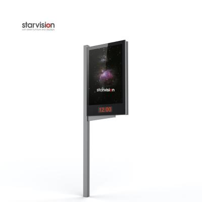 Pole Mount Galvanize Steel 80W 1500Lux City Light Poster Led Display For Roadside