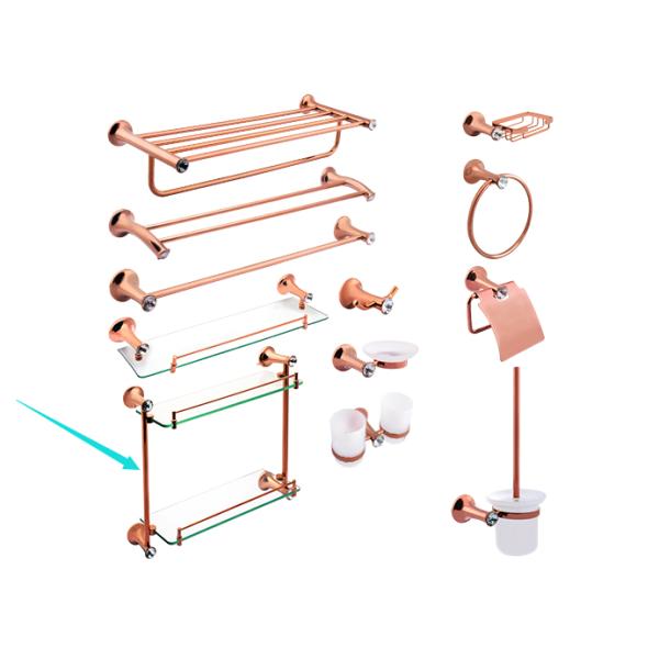 Аксессуары для ванной комнаты одностеклянные двойные пластинки розовое золото цинковая сплав и кристаллы