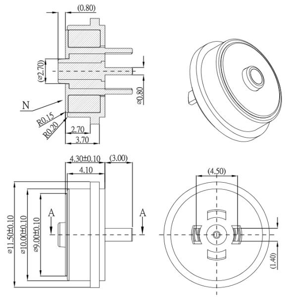 Diameter 10.0mm White Circular Male And Female Magnetic Connector With 3A