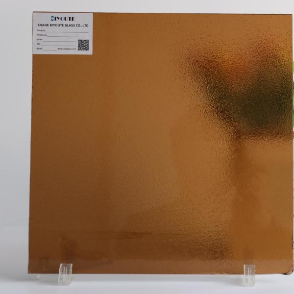 Back Painted Fluted Bronze Glass In Kitchen Cabinet Indoor Outdoor