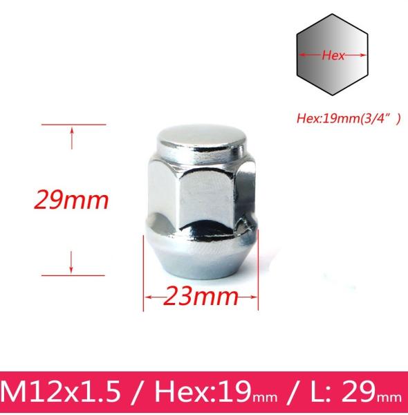 19 Mm Alloy Wheel Lug Nuts M12 X 1.5 For Ford / Buick Excelle / Mondeo Ecosport