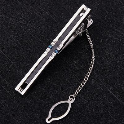 Average-Sized Men's 4 Pcs Tie Clip Set with Black Gift Box Customized Design