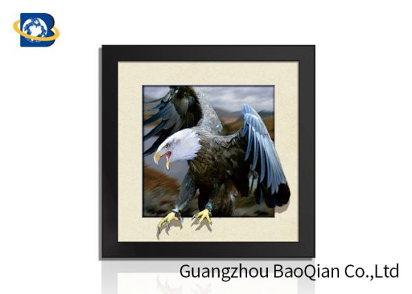 Hotel Decor Wall 3D 5D Pictures CMYK Full Color Lenticular With Black Frame