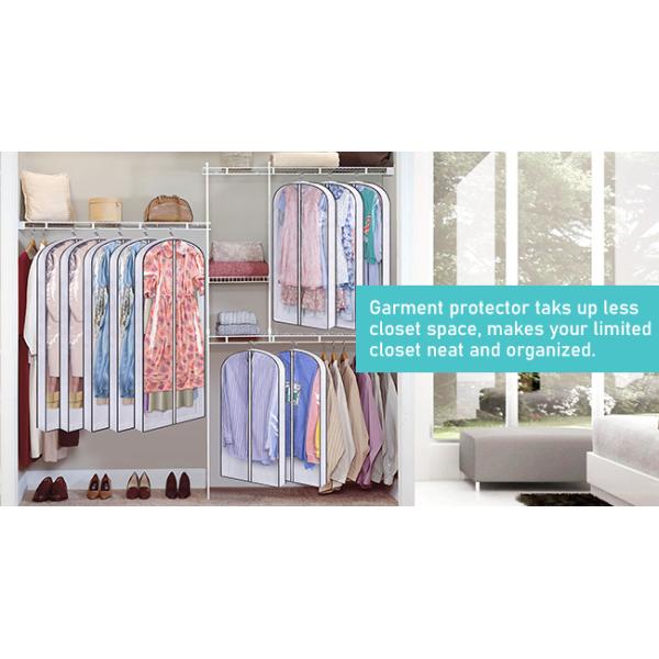 Customized Non-Woven Men'S Suit Bag For Travel Dust Folding Garment Bags PVC Clear Hanging Zip Suit Cover Bag