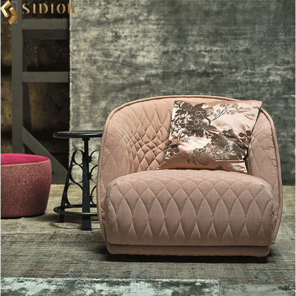 Hotel Leisure Modern Elegant Chair Fabric Upholstered Armchairs Pantone Color