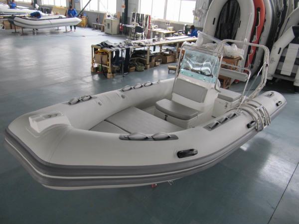 480cm FRP Rigid Inflatable Rib Boat 8 People With Front Locker / SS Light Arch