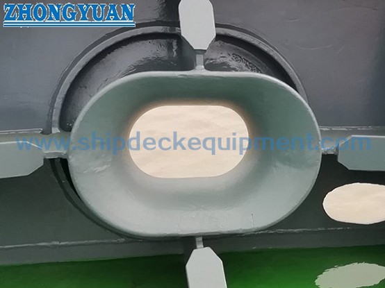JIS F 2030 Type A Single Point Mooring Chock | Oval Bow Bulwark Rope Guide