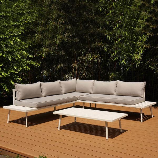 Patio Furniture Set Outdoor Sectional Sofa Conversation Set All Weather Wicker Rattan Couch Dining Table & Chair
