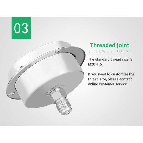 YE100ZTBF Stainless Steel Pressure Gauge with High Precision and Oxygene Measurement