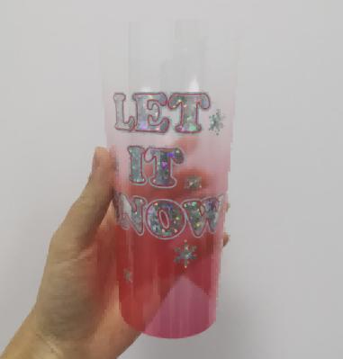 Clear PVC Insert of double wall Plastic Tumbler
