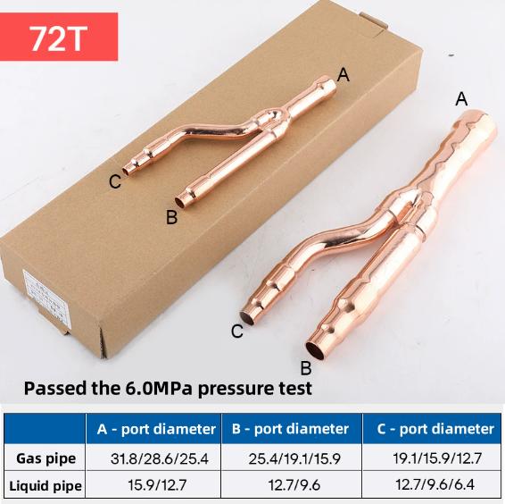 Hailiang Copper Refnet Joint for Hitachi VRF 150-400mm Branch Pipe