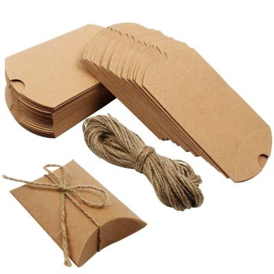 Caixa de presente dobrável com corda de especiarias de artesanato de papel Kraft