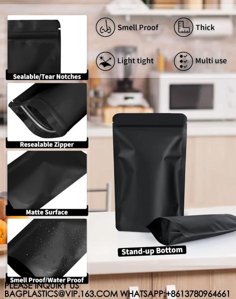 Sustainable Recyclable Pack Resealable Stand Up Bags,Smell Proof Pouch Sealable Foil Pouch Bags For Packaging