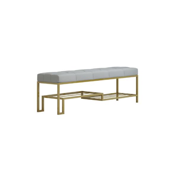 Versatile Long Bench Cushion Shoes Storage Rack for Entrance and Outdoor Environment