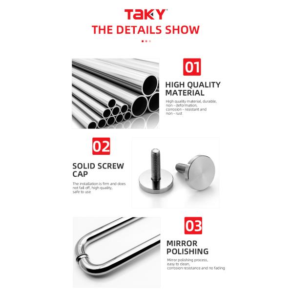 Нержавеющая сталь 304 Душевая дверь типа L Ручка дверей полированного хрома Душевая стеклянная ручка