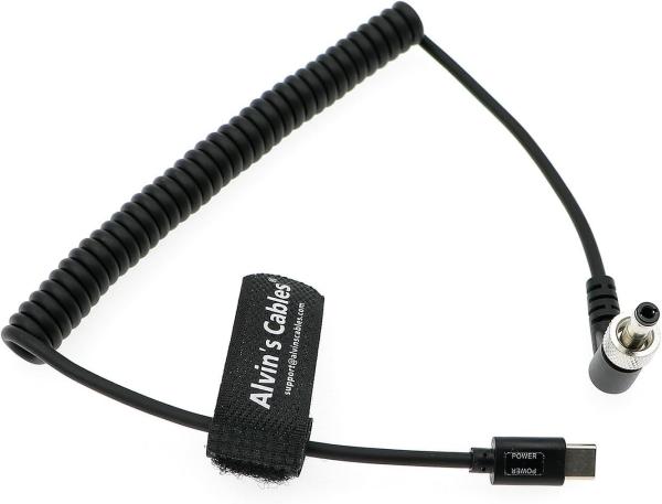 Les câbles d'Alvin USB C PD à verrouiller le câble enroulé DC 12V pour les moniteurs vidéo