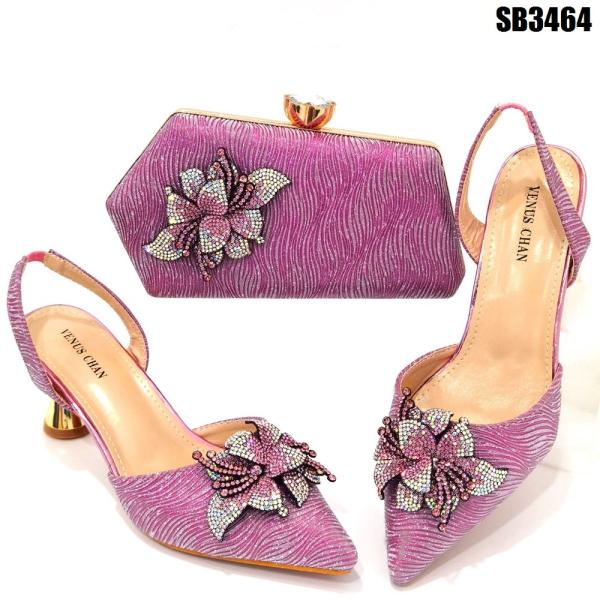 African high heels sandals and purses bag set Italian bag to match shoes for  women party shoes set