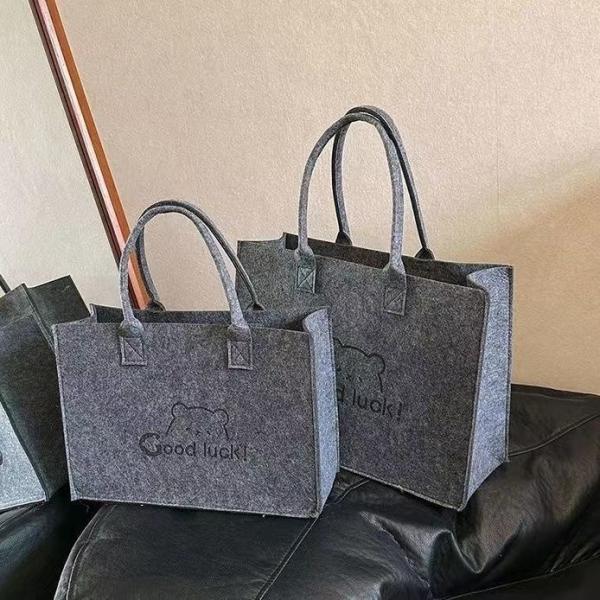 Factory Price Carry Tote Shopping Bag Felt Grocery Tote Bag Large Portable Handbag Reusable Gift Bag For Party Favors Gym Beach DIY Handcraft