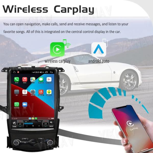 12.1 дюймовый сенсорный экран Setereo Для 2008-2018 Nissan 307Z Мультимедийный проигрыватель GPS навигация беспроводная Carplay 4G Wifi