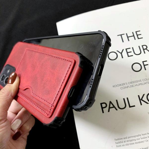Shockproof Card Pocket Phone Case Vintage PU Leather KickStand Toughed Corners