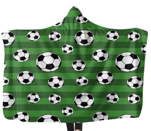 Sports Rugby Football Basketball Print Oversized Hooded Blankets Anti Shrink