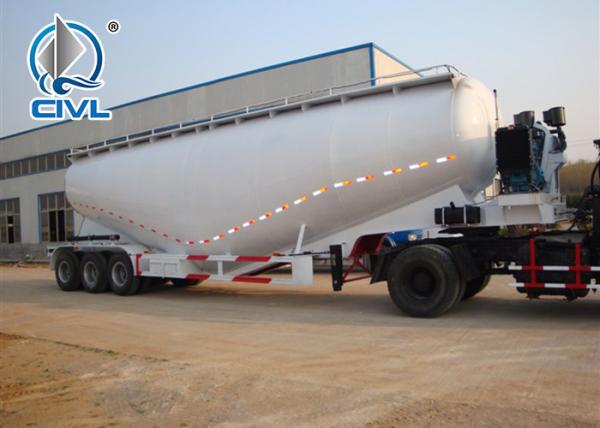 3 Axle SINOTRUK Bulk Cement Tank Trailer Truck With 55-65CBM Weichai Engine And Bohai Air Compressor