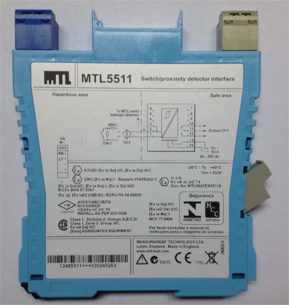 MTL5511 NAMUR Proximity Detector Interface 24V 25mA